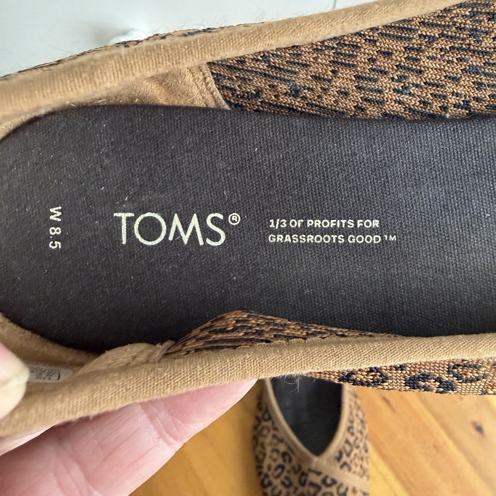 Toms Katie Pointed Toe Knit Leopard Flats Women's Size 8.5‎ Business Office Boho - Picture 6 of 8